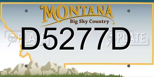 D5277D Montana License Plate