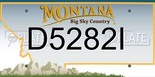 D5282I Montana License Plate