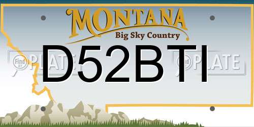 D52BTI Montana License Plate