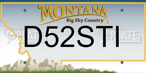 D52STI Montana License Plate