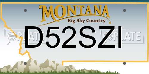 D52SZI Montana License Plate