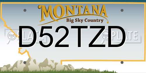D52TZD Montana License Plate