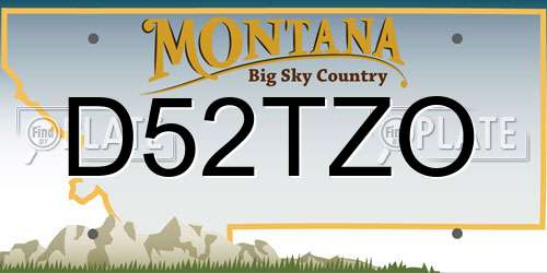 D52TZO Montana License Plate