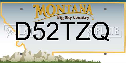 D52TZQ Montana License Plate