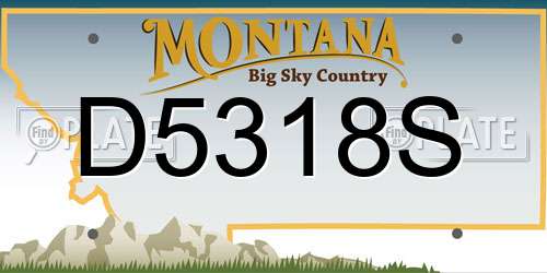D5318S Montana License Plate