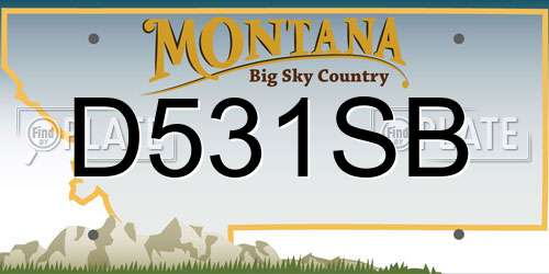 D531SB Montana License Plate