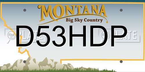 D53HDP Montana License Plate