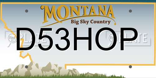 D53HOP Montana License Plate