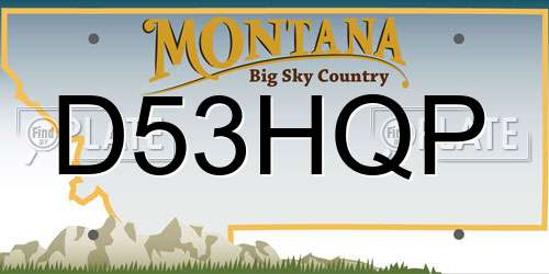 D53HQP Montana License Plate