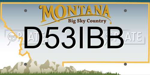 D53IBB Montana License Plate