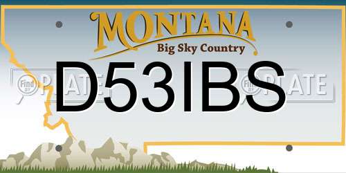D53IBS Montana License Plate