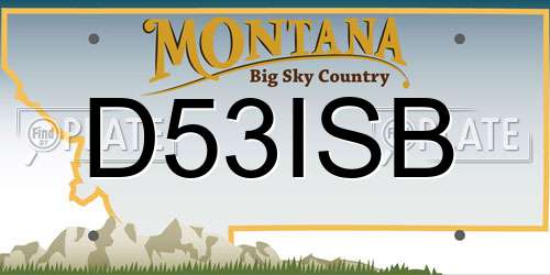 D53ISB Montana License Plate