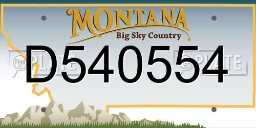 D540554 Montana License Plate