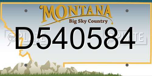 D540584 Montana License Plate