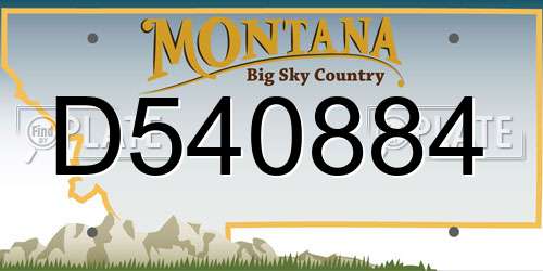 D540884 Montana License Plate