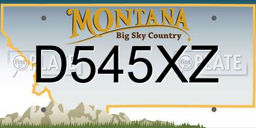 D545XZ Montana License Plate