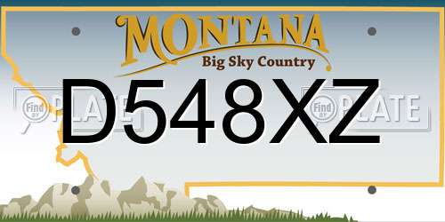 D548XZ Montana License Plate