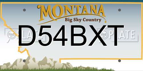 D54BXT Montana License Plate