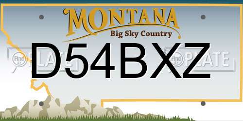 D54BXZ Montana License Plate
