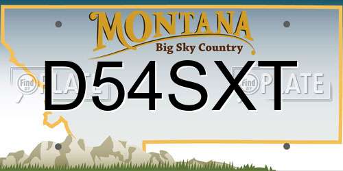 D54SXT Montana License Plate