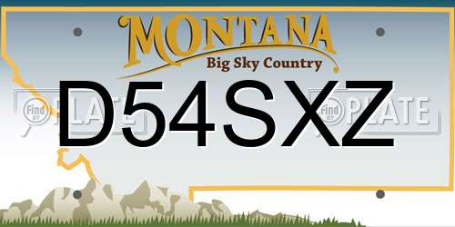 D54SXZ Montana License Plate