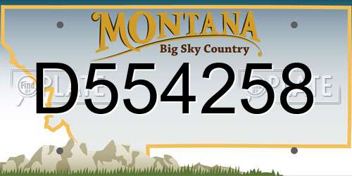 D554258 Montana License Plate