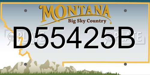 D55425B Montana License Plate