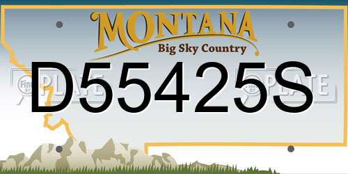 D55425S Montana License Plate