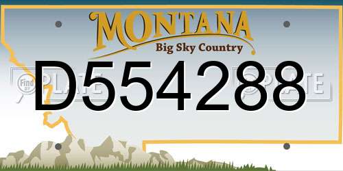 D554288 Montana License Plate