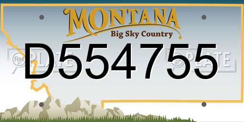 D554755 Montana License Plate