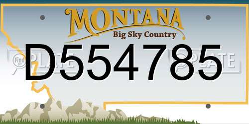 D554785 Montana License Plate