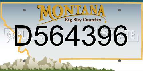 D564396 Montana License Plate