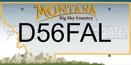 D56FAL Montana License Plate