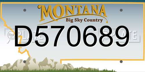 D570689 Montana License Plate