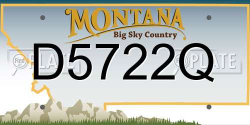 D5722Q Montana License Plate