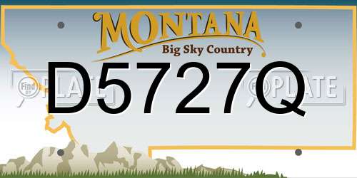 D5727Q Montana License Plate