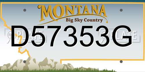 D57353G Montana License Plate