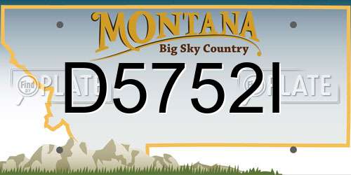 D5752I Montana License Plate