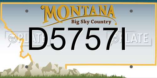 D5757I Montana License Plate