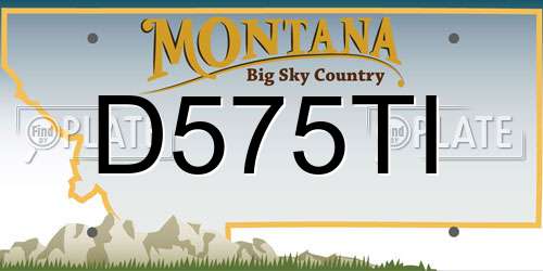 D575TI Montana License Plate