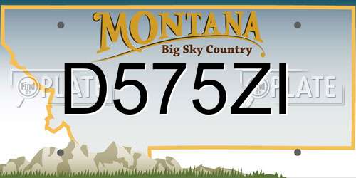 D575ZI Montana License Plate