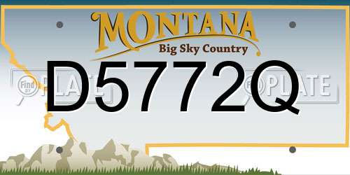 D5772Q Montana License Plate
