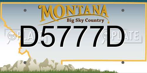 D5777D Montana License Plate