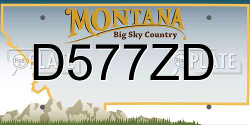 D577ZD Montana License Plate
