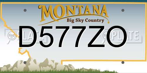 D577ZO Montana License Plate