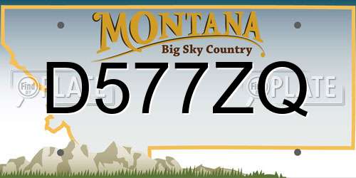 D577ZQ Montana License Plate