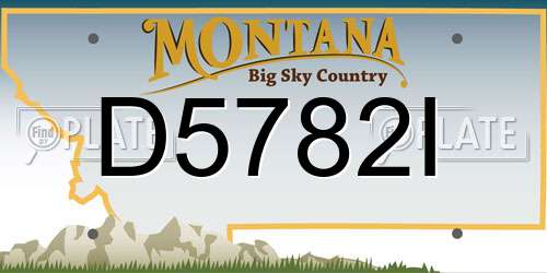D5782I Montana License Plate