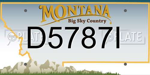 D5787I Montana License Plate
