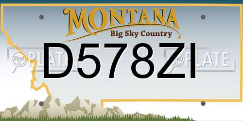 D578ZI Montana License Plate
