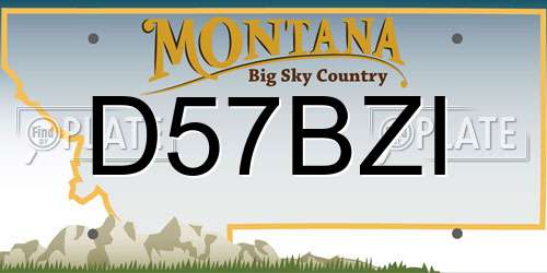 D57BZI Montana License Plate